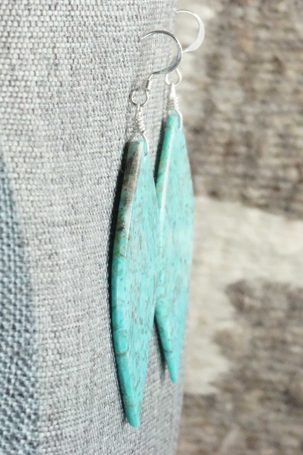 Turquoise & Sterling Silver Earrings - Lupe Lovato