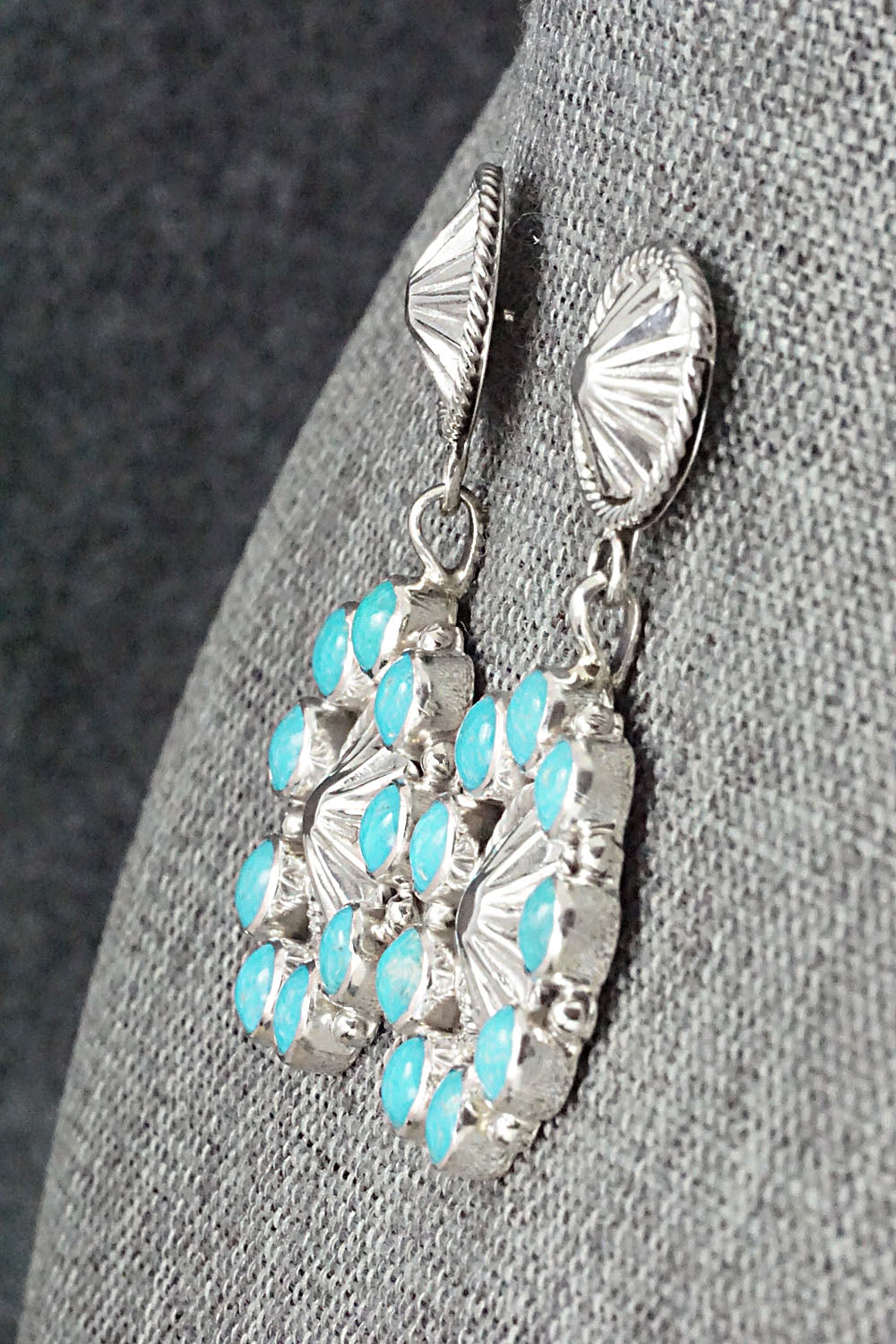 Turquoise & Sterling Silver Earrings - Bobby Platero