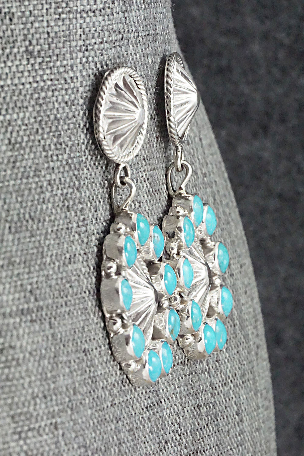 Turquoise & Sterling Silver Earrings - Bobby Platero