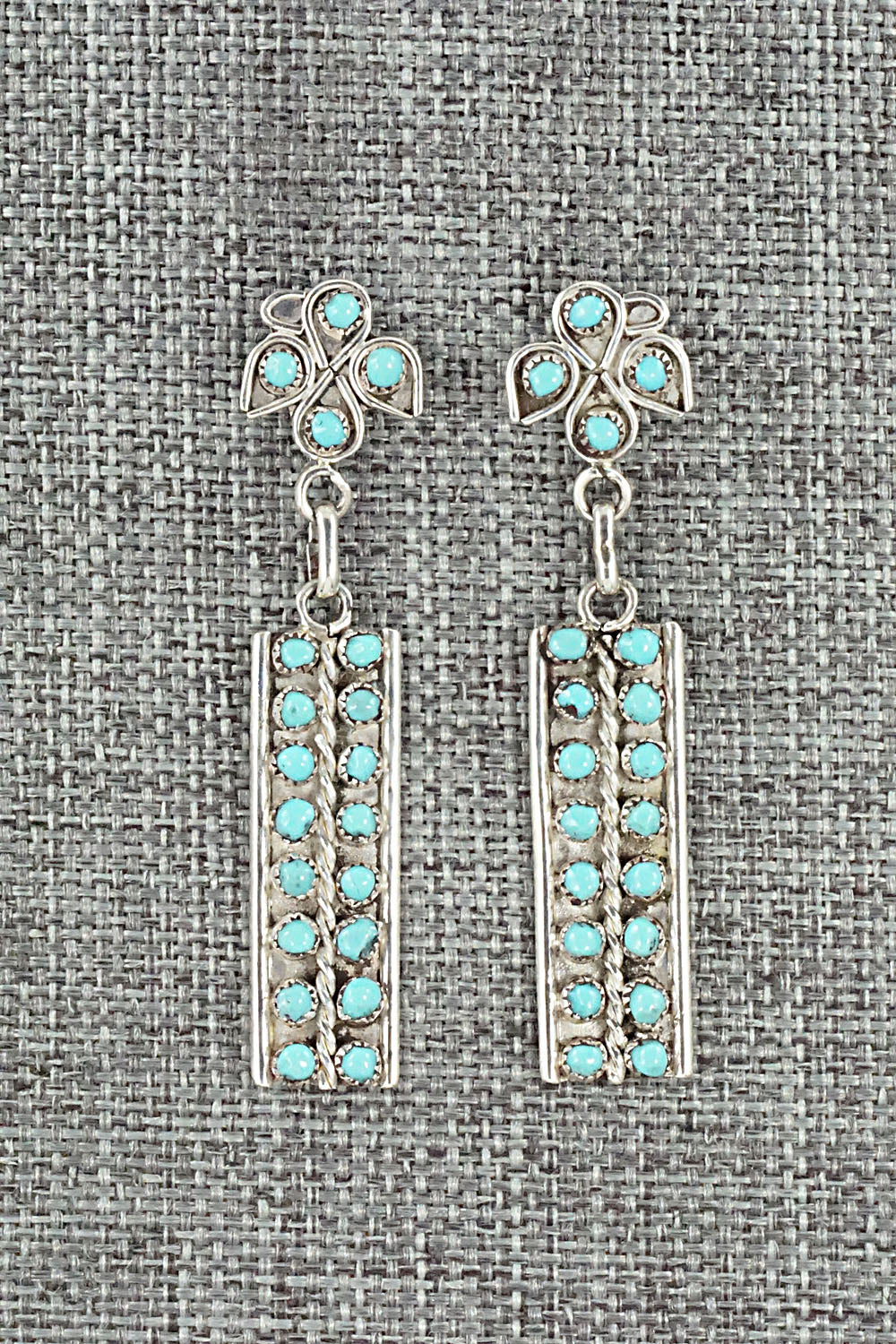 Turquoise & Sterling Silver Earrings - Herbert Lastiyano