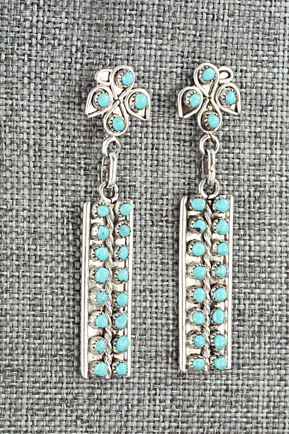 Turquoise & Sterling Silver Earrings - Herbert Lastiyano