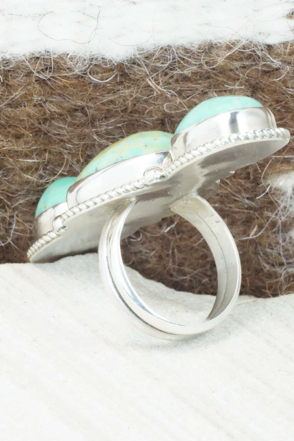 Turquoise & Sterling Silver Ring - Christopher Nez - Size 7.75