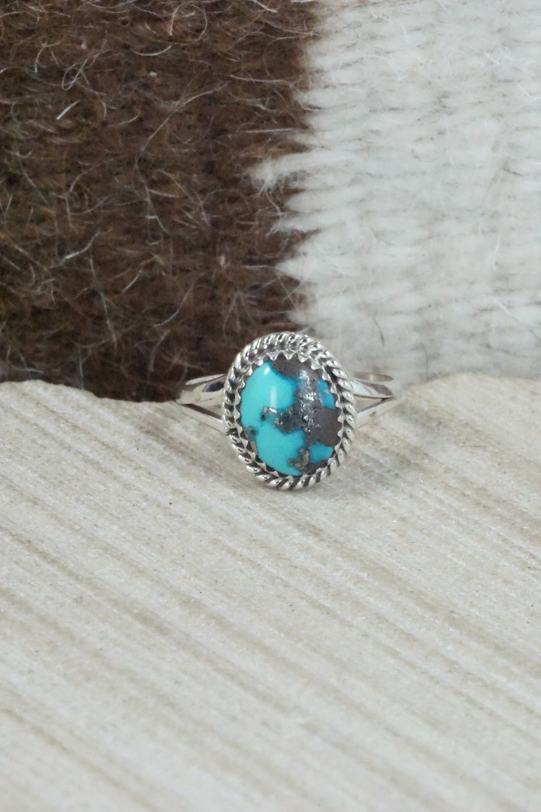 Turquoise & Sterling Silver Ring - Jamie Saunders - Size 6.5