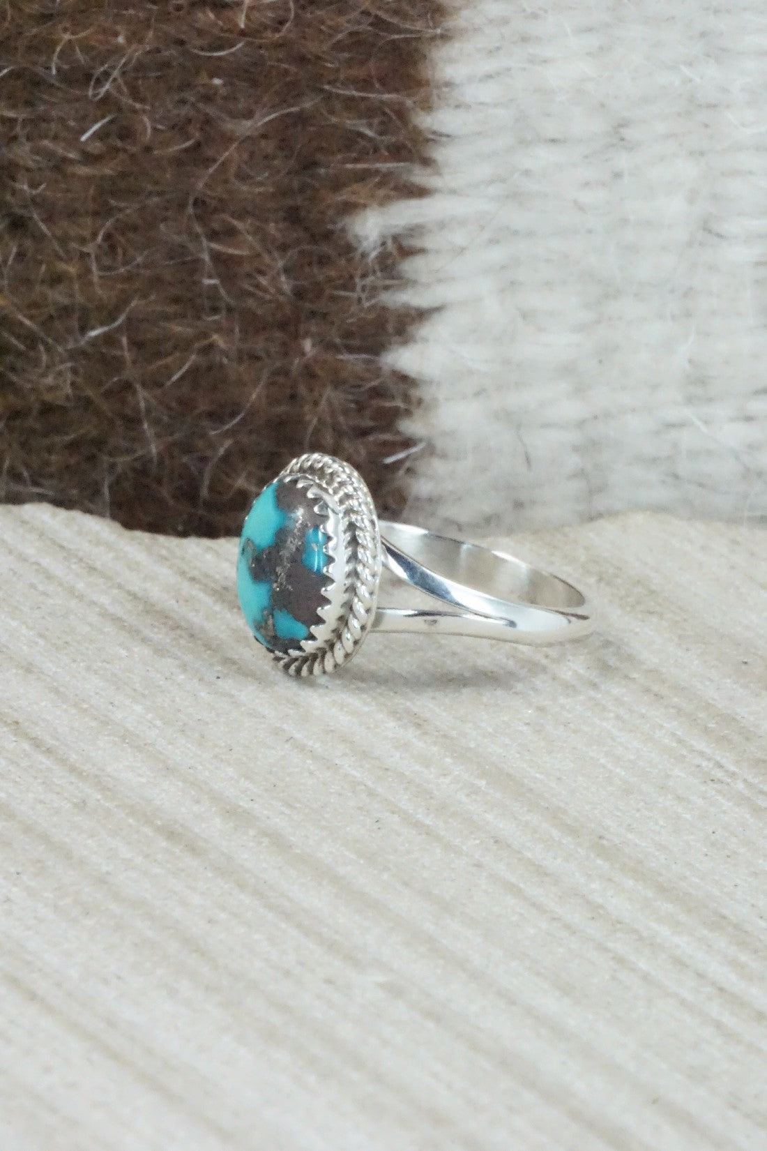 Turquoise & Sterling Silver Ring - Jamie Saunders - Size 6.5