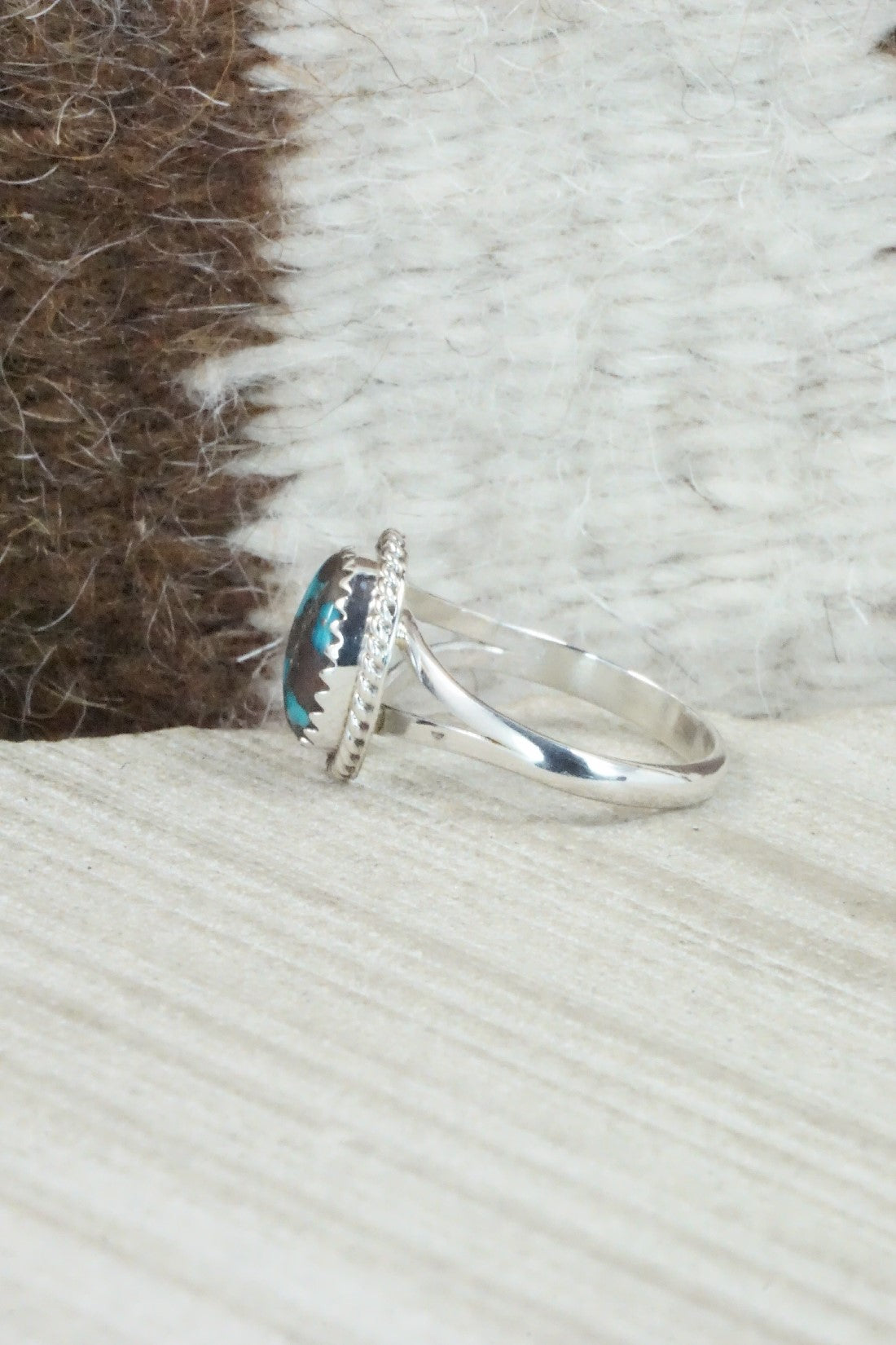 Turquoise & Sterling Silver Ring - Jamie Saunders - Size 6.5