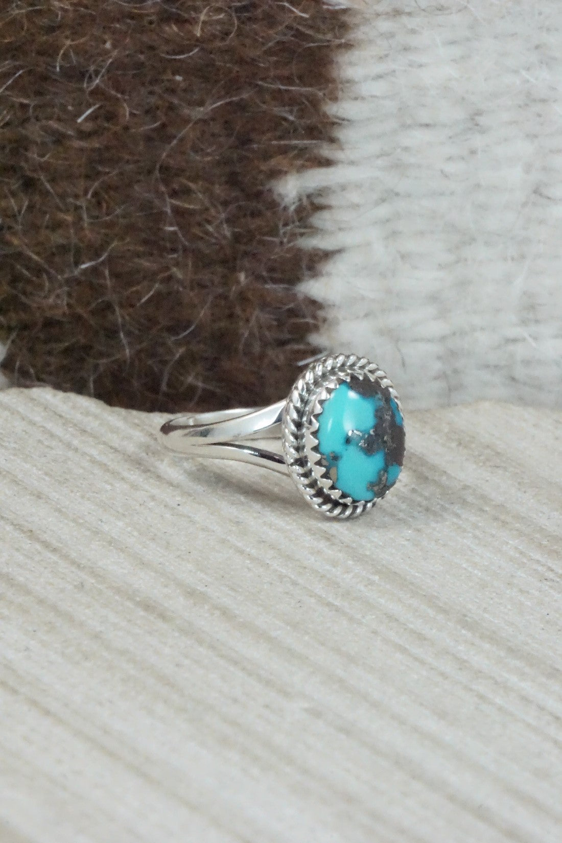 Turquoise & Sterling Silver Ring - Jamie Saunders - Size 6.5