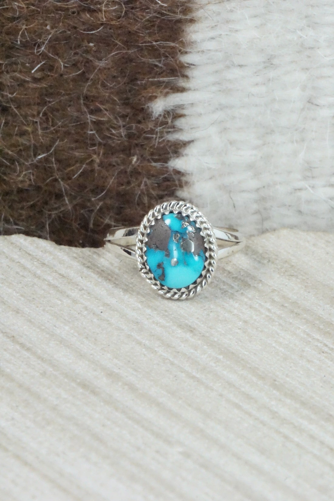 Turquoise & Sterling Silver Ring - Jamie Saunders - Size 6.75