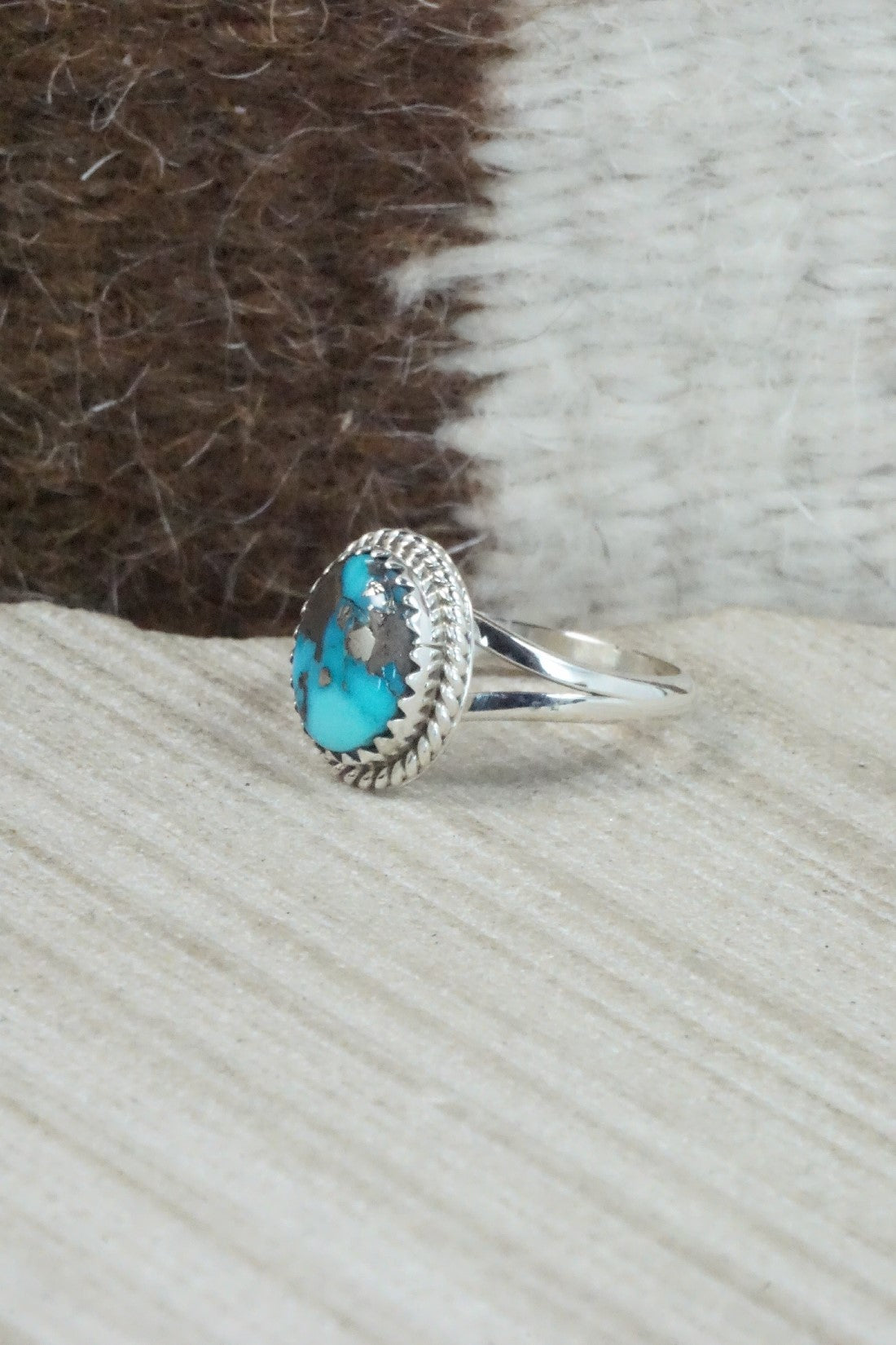 Turquoise & Sterling Silver Ring - Jamie Saunders - Size 6.75