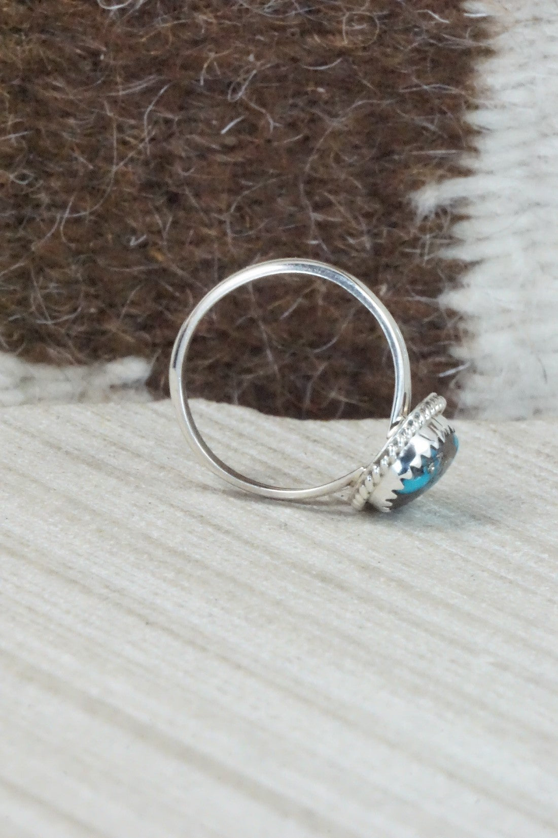 Turquoise & Sterling Silver Ring - Jamie Saunders - Size 6.75