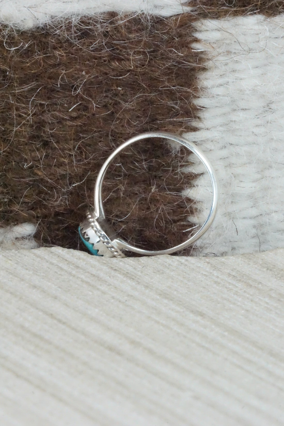 Turquoise & Sterling Silver Ring - Jamie Saunders - Size 8
