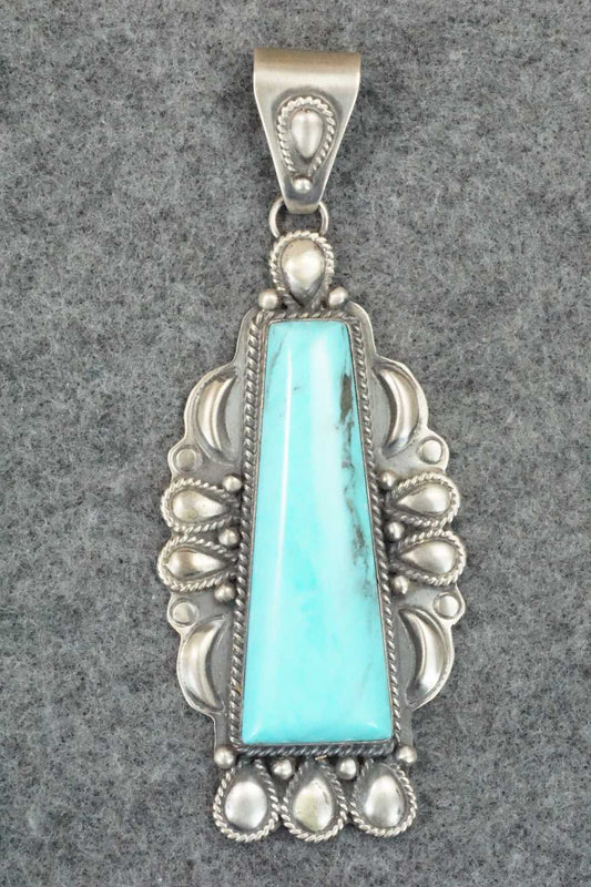 Turquoise & Sterling Silver Pendant - Navajo
