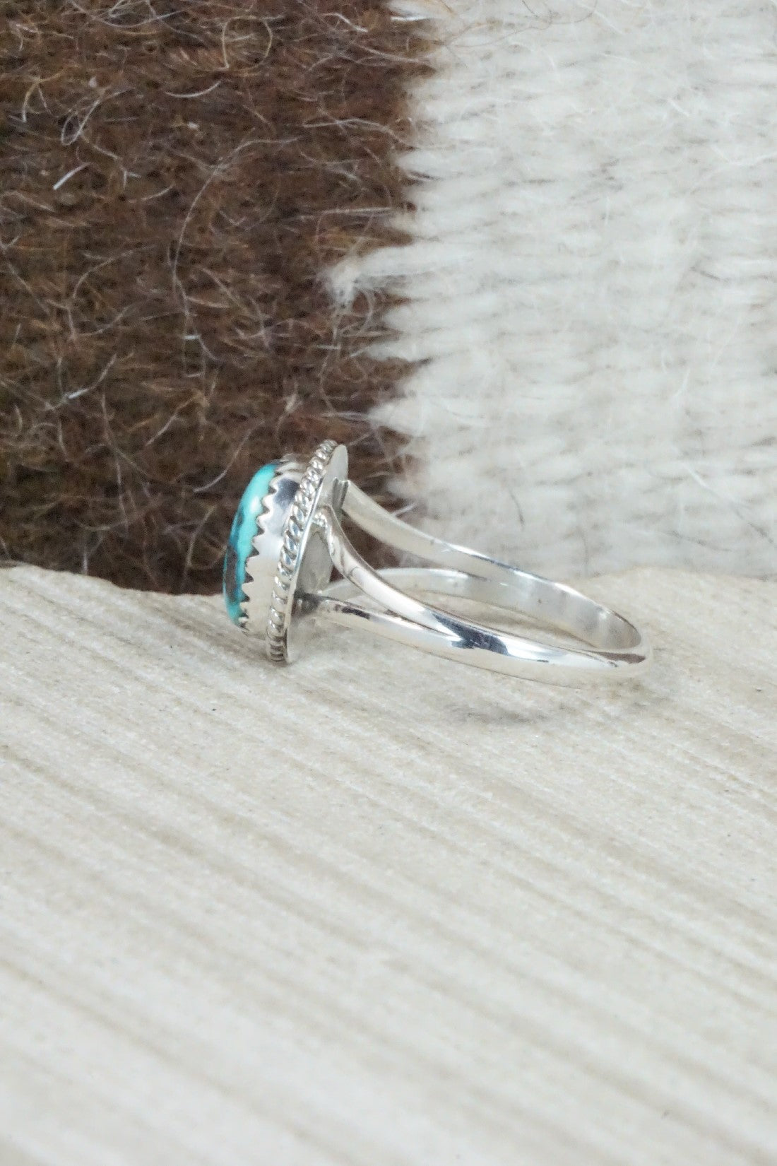 Turquoise & Sterling Silver Ring - Jamie Saunders - Size 8