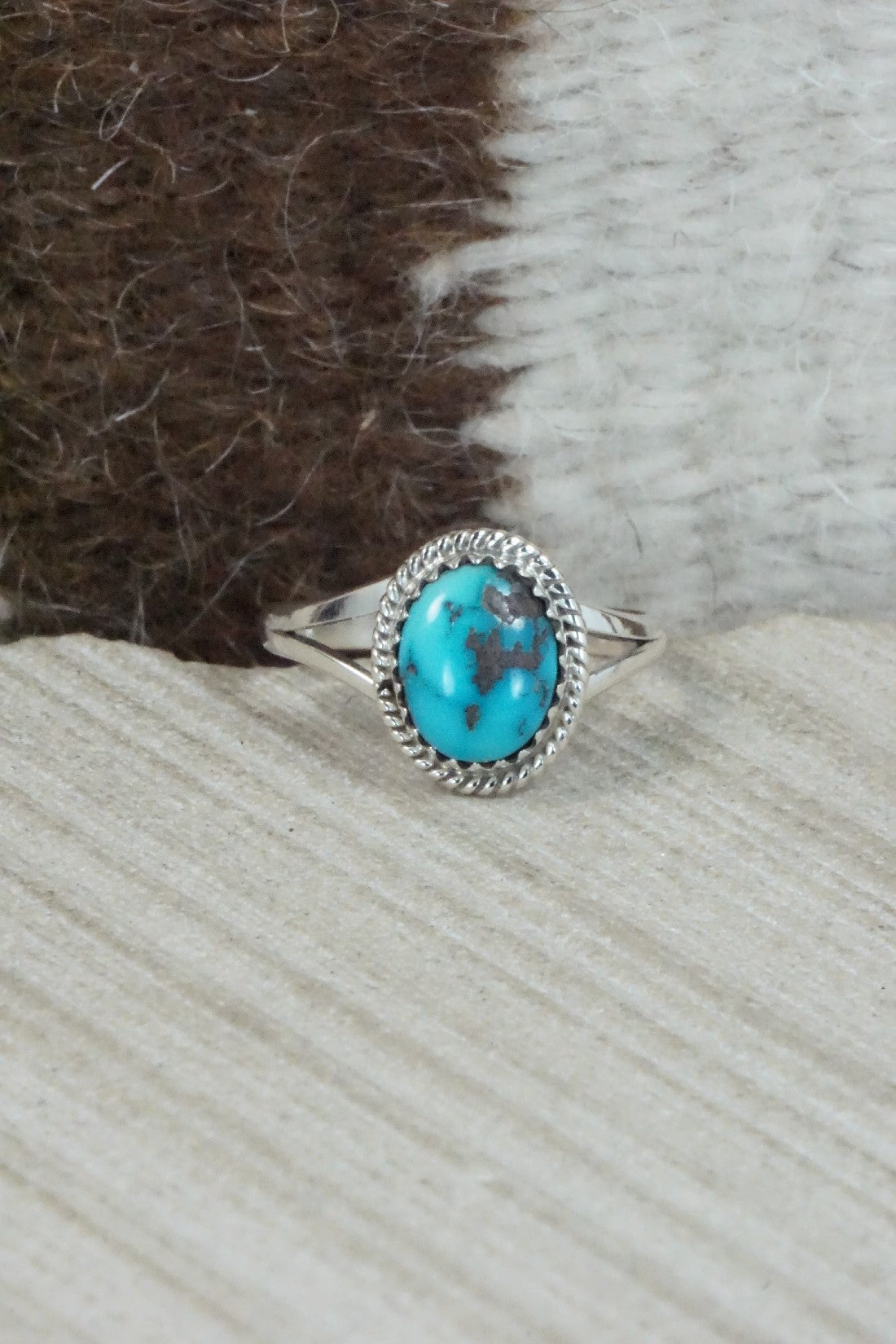 Turquoise & Sterling Silver Ring - Jamie Saunders - Size 8.25