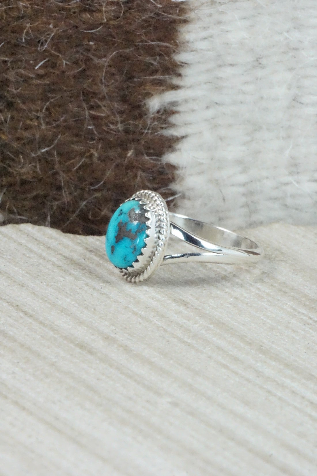Turquoise & Sterling Silver Ring - Jamie Saunders - Size 8.25