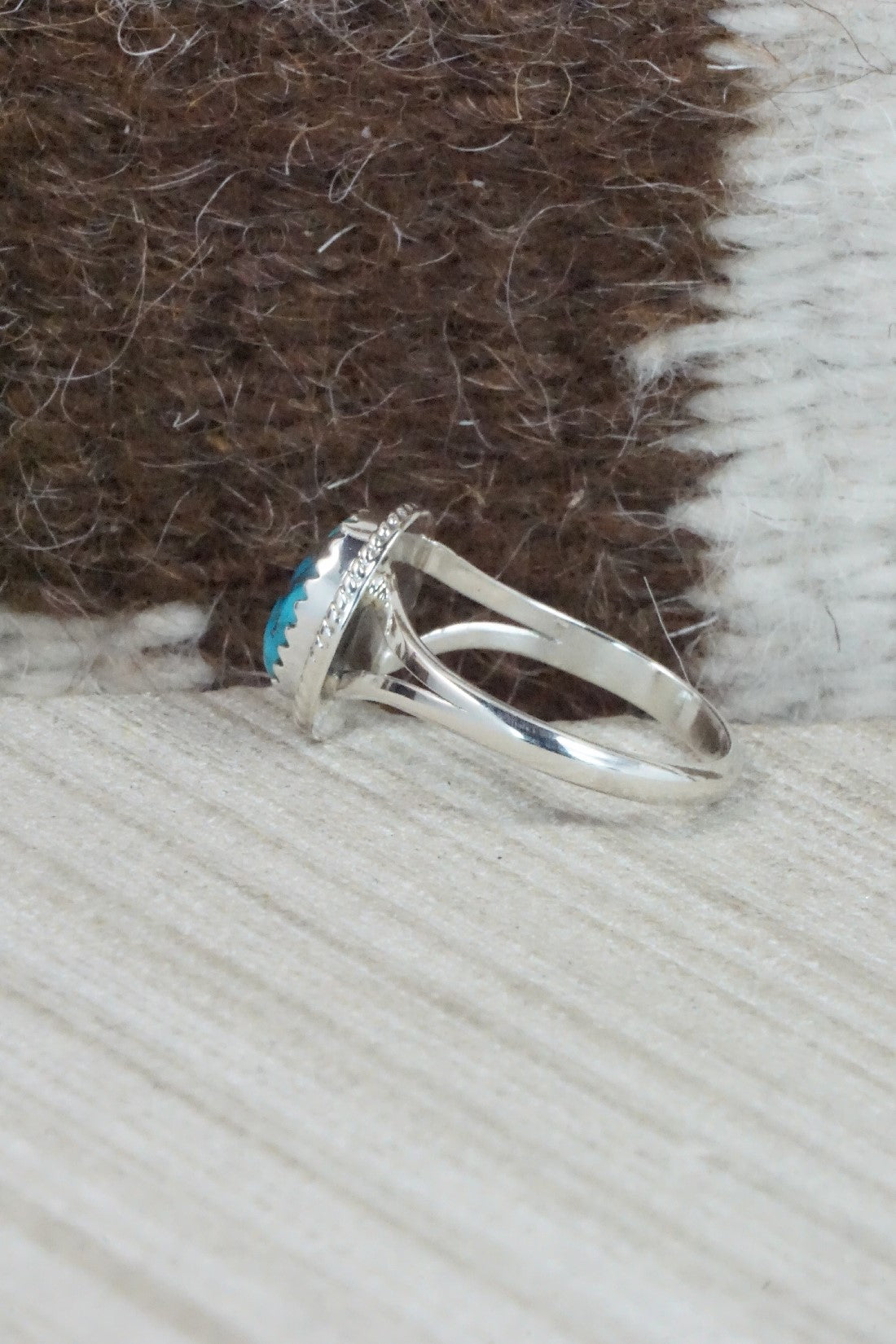 Turquoise & Sterling Silver Ring - Jamie Saunders - Size 8.25