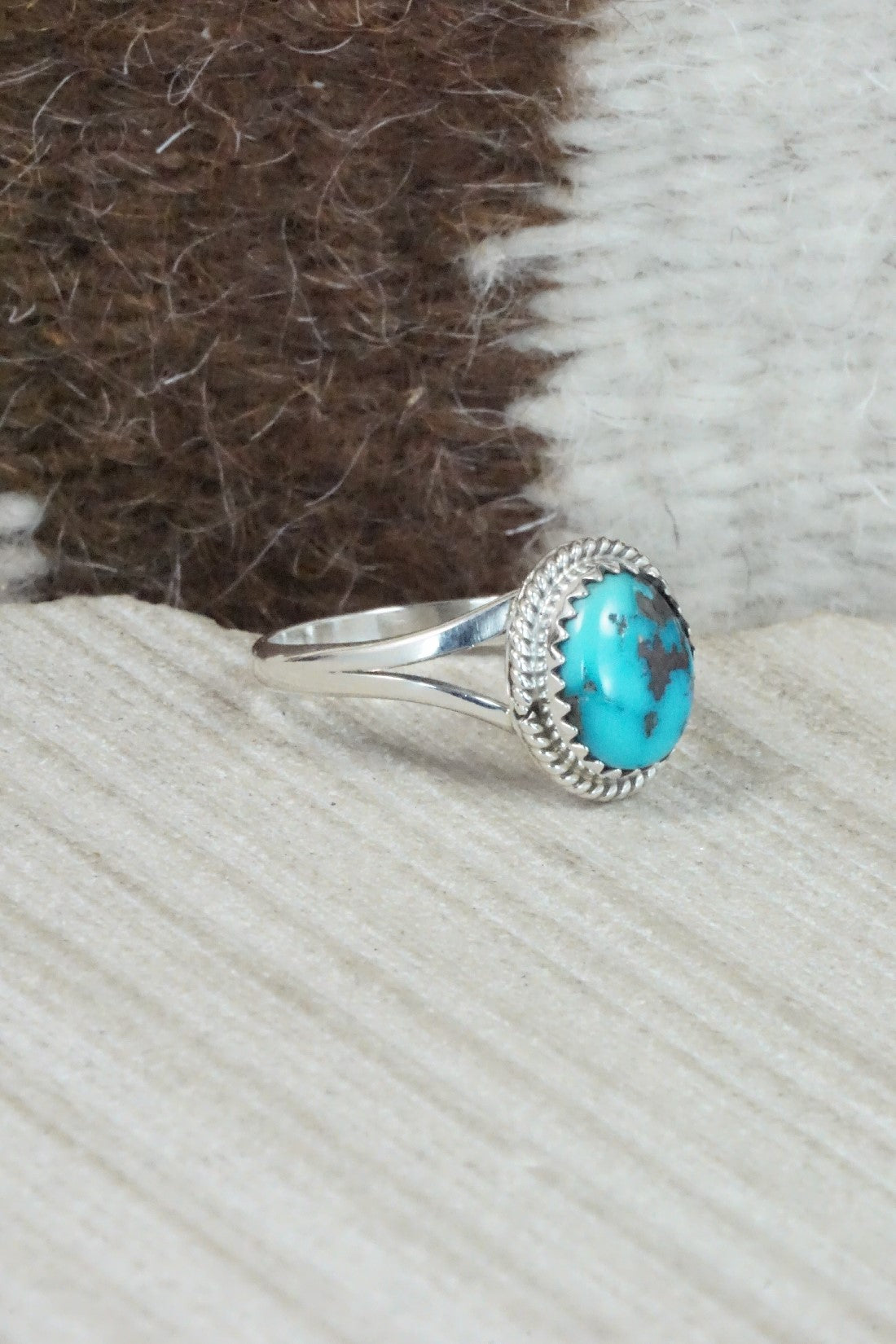 Turquoise & Sterling Silver Ring - Jamie Saunders - Size 8.25