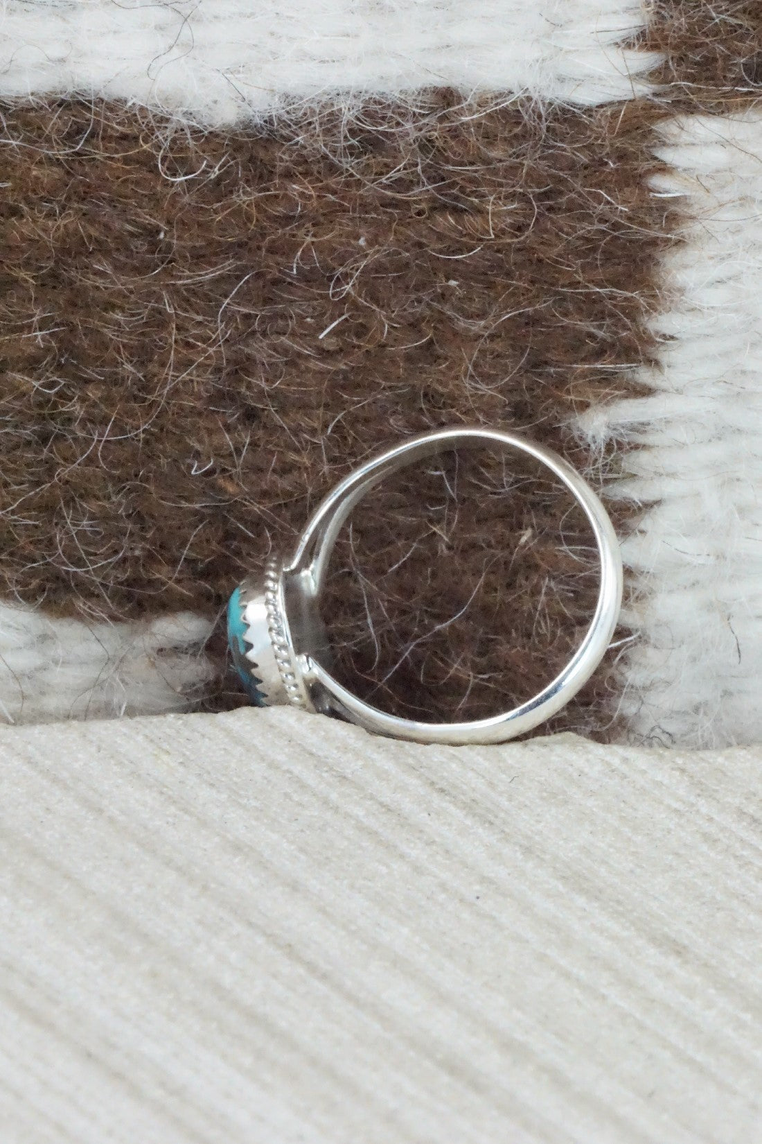 Turquoise & Sterling Silver Ring - Jamie Saunders - Size 8.25