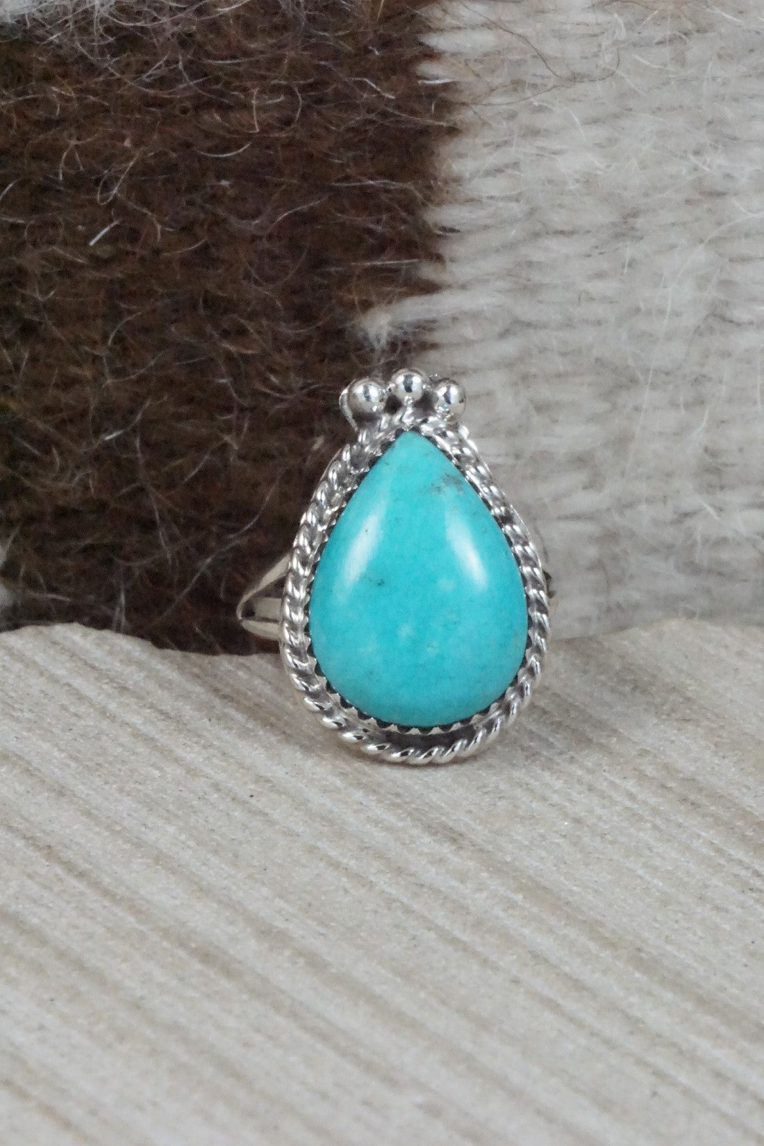 Turquoise & Sterling Silver Ring - Jamie Saunders - Size 6.5