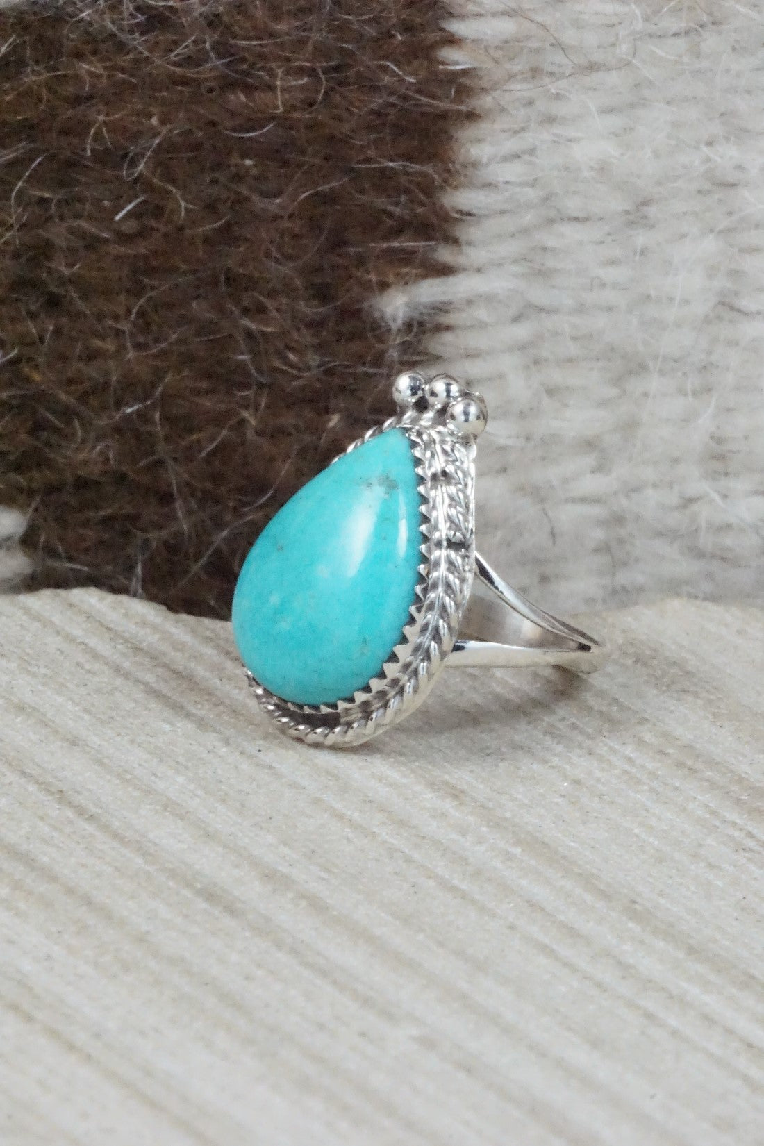 Turquoise & Sterling Silver Ring - Jamie Saunders - Size 6.5