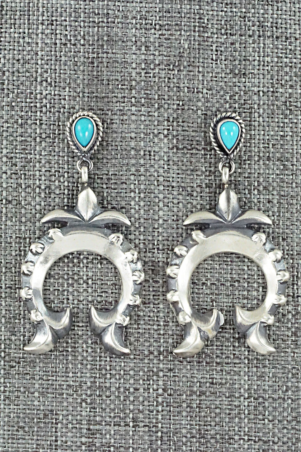 Turquoise & Sterling Silver Earrings - Lee Shorty