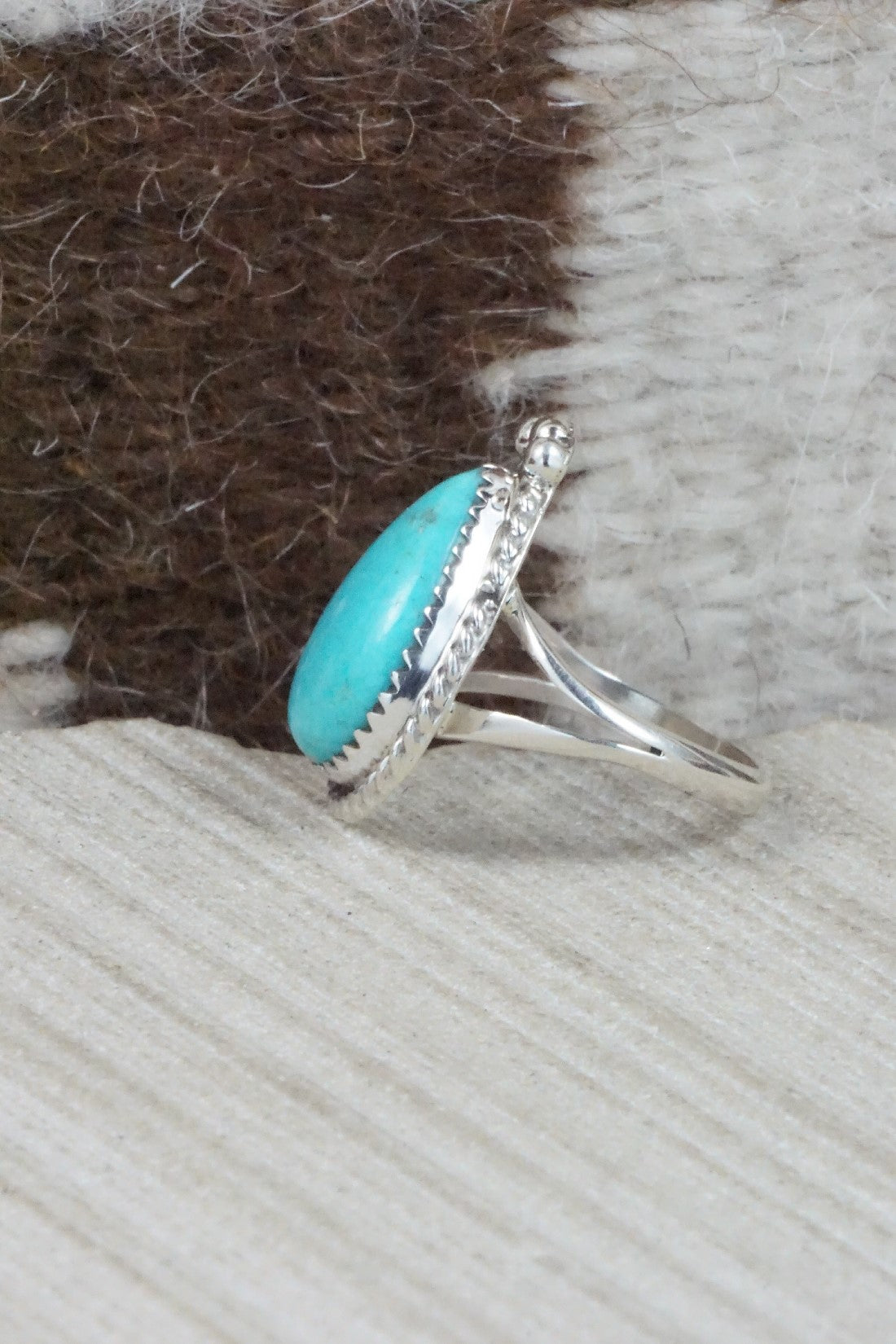 Turquoise & Sterling Silver Ring - Jamie Saunders - Size 6.5