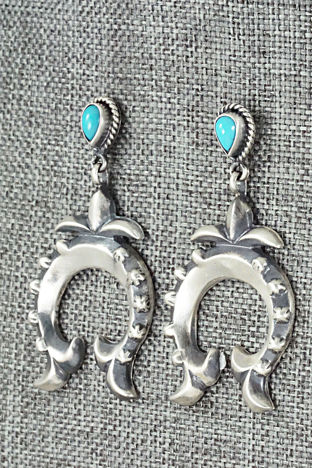 Turquoise & Sterling Silver Earrings - Lee Shorty