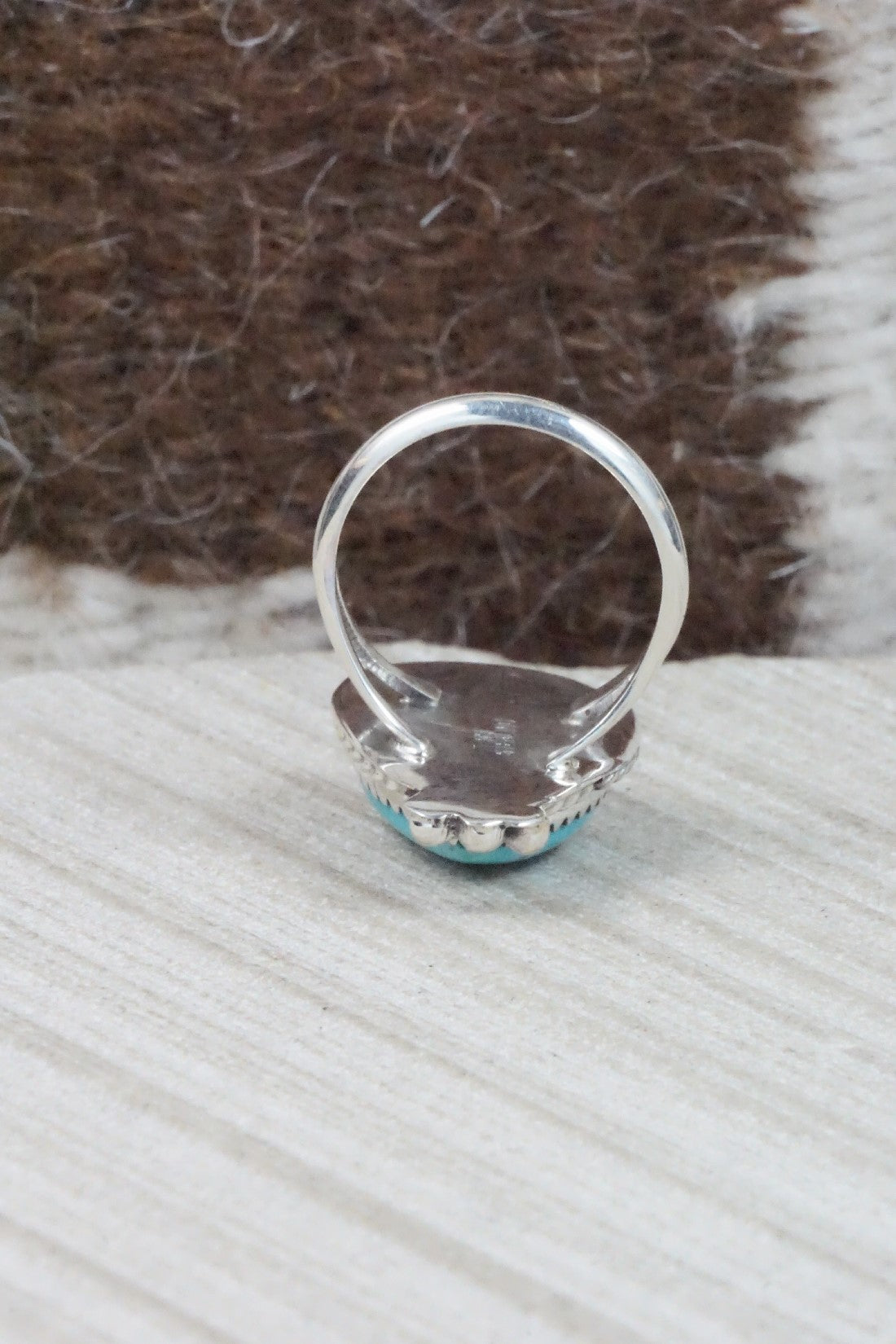 Turquoise & Sterling Silver Ring - Jamie Saunders - Size 6.5