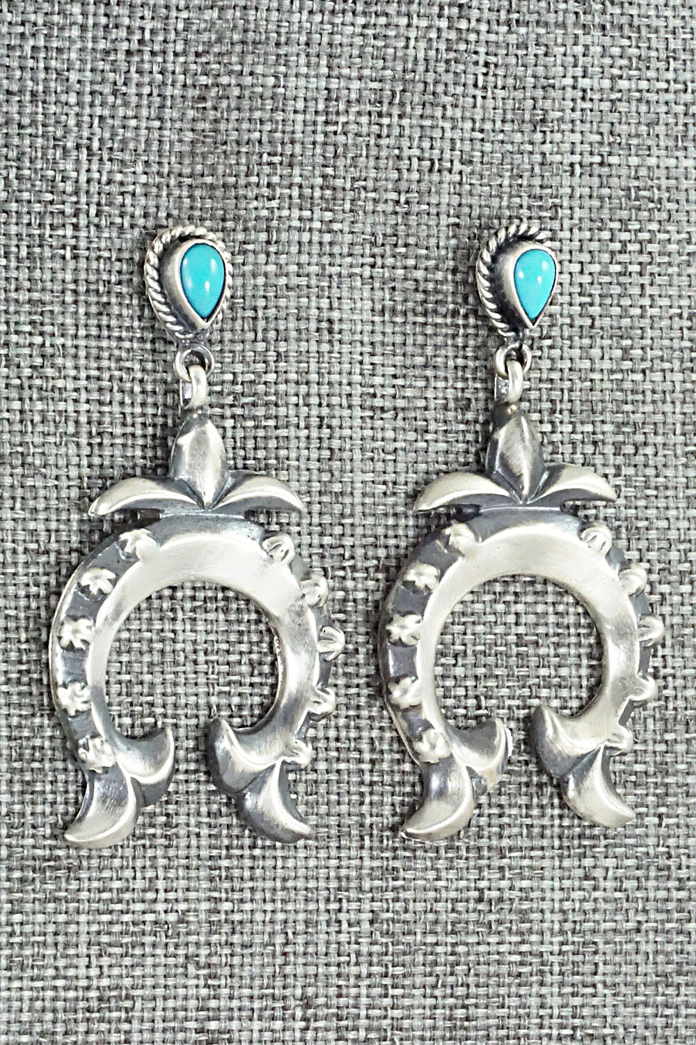 Turquoise & Sterling Silver Earrings - Lee Shorty
