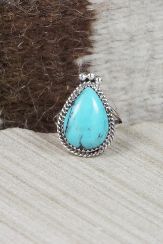 Turquoise & Sterling Silver Ring - Jamie Saunders - Size 6.75