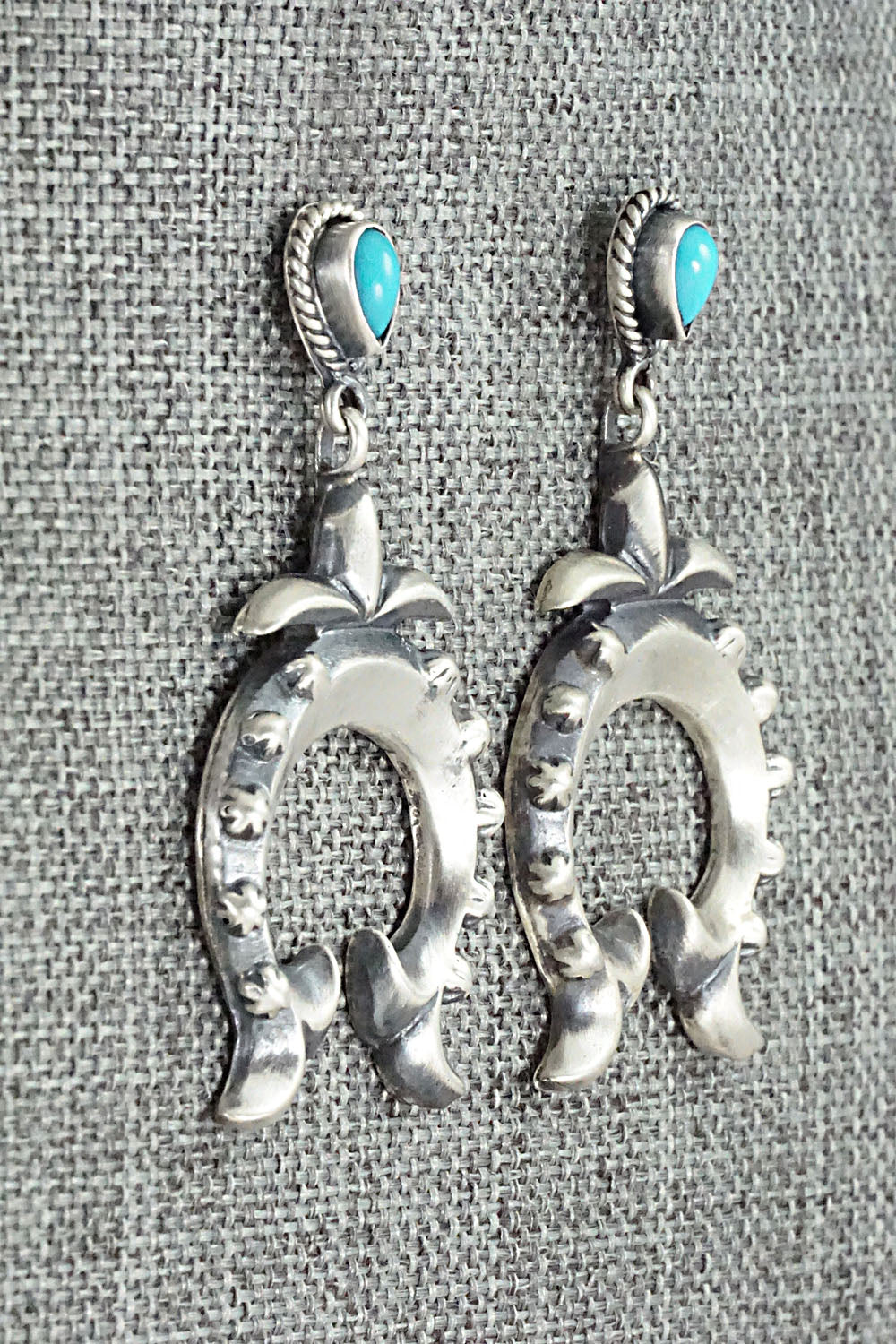 Turquoise & Sterling Silver Earrings - Lee Shorty