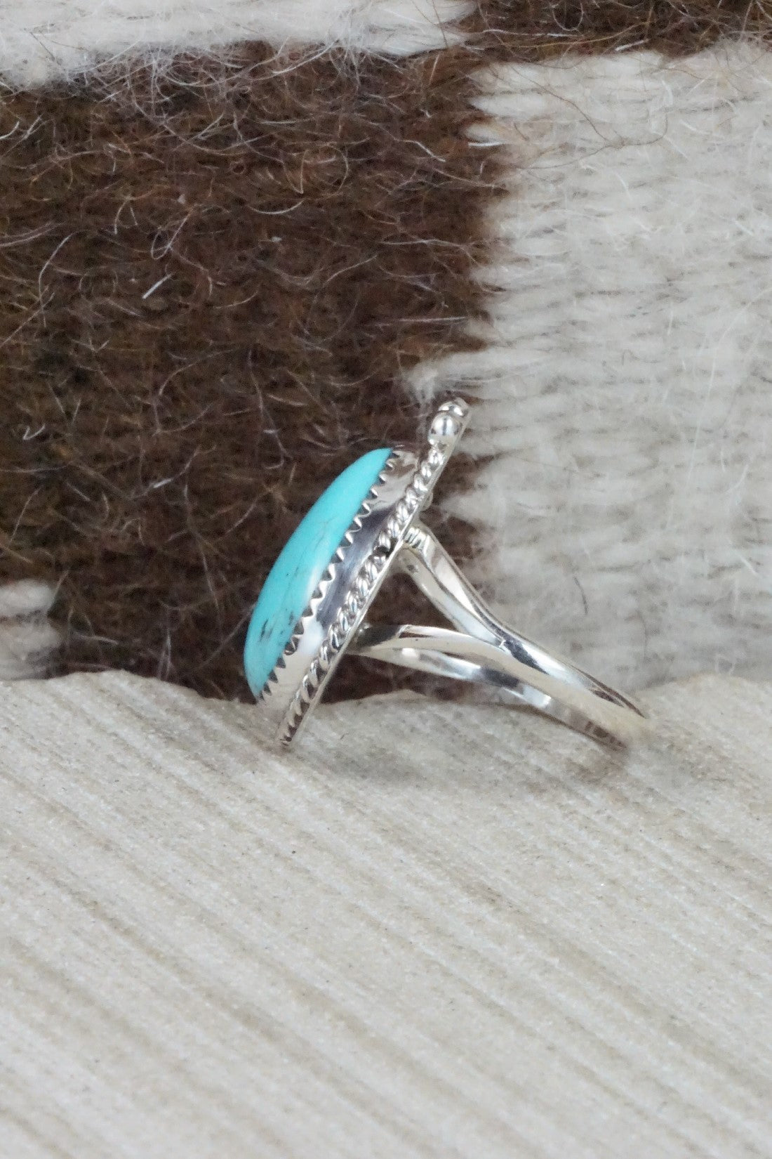 Turquoise & Sterling Silver Ring - Jamie Saunders - Size 6.75
