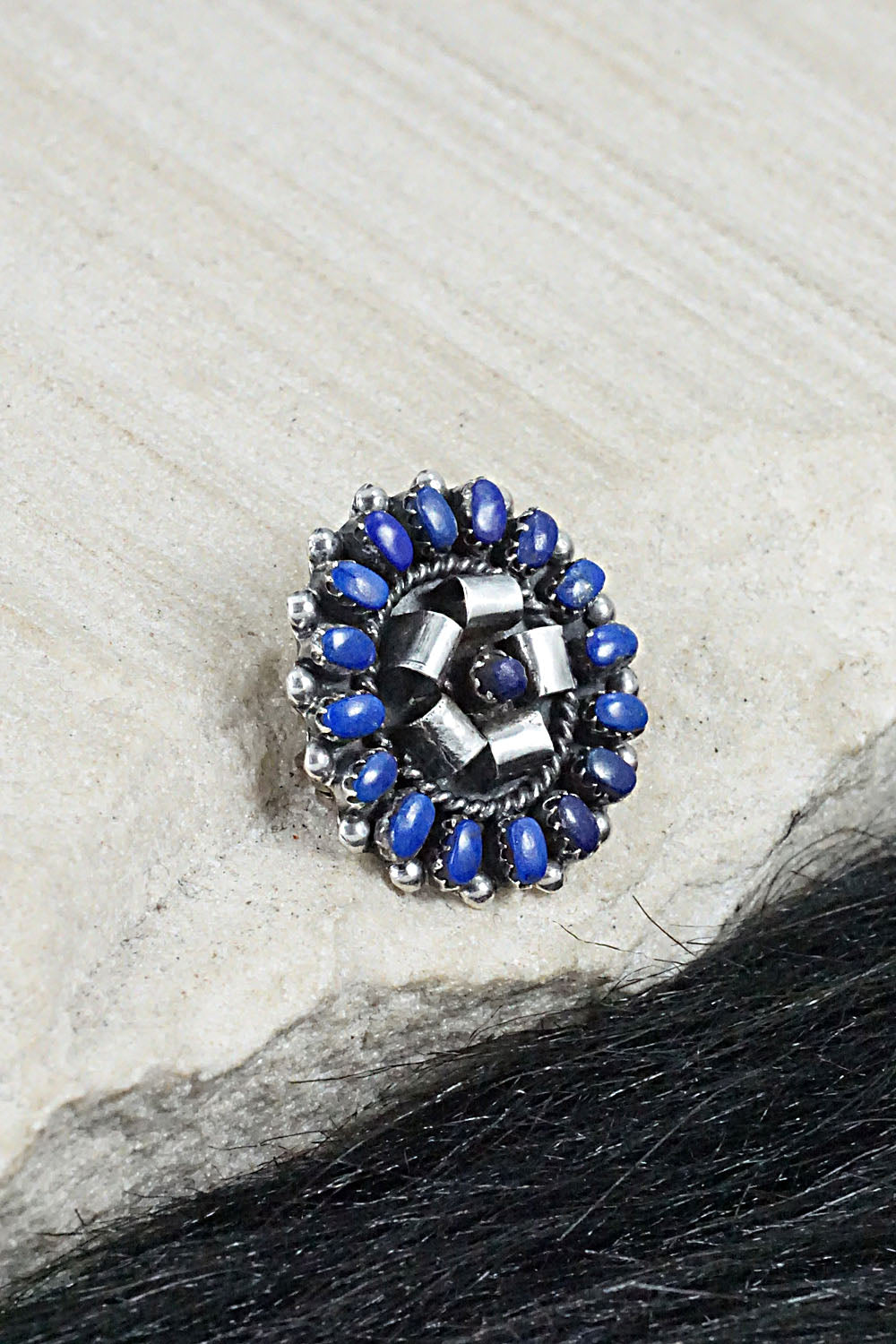 Lapis & Sterling Silver Pendant/Pin - Lorencita Walela