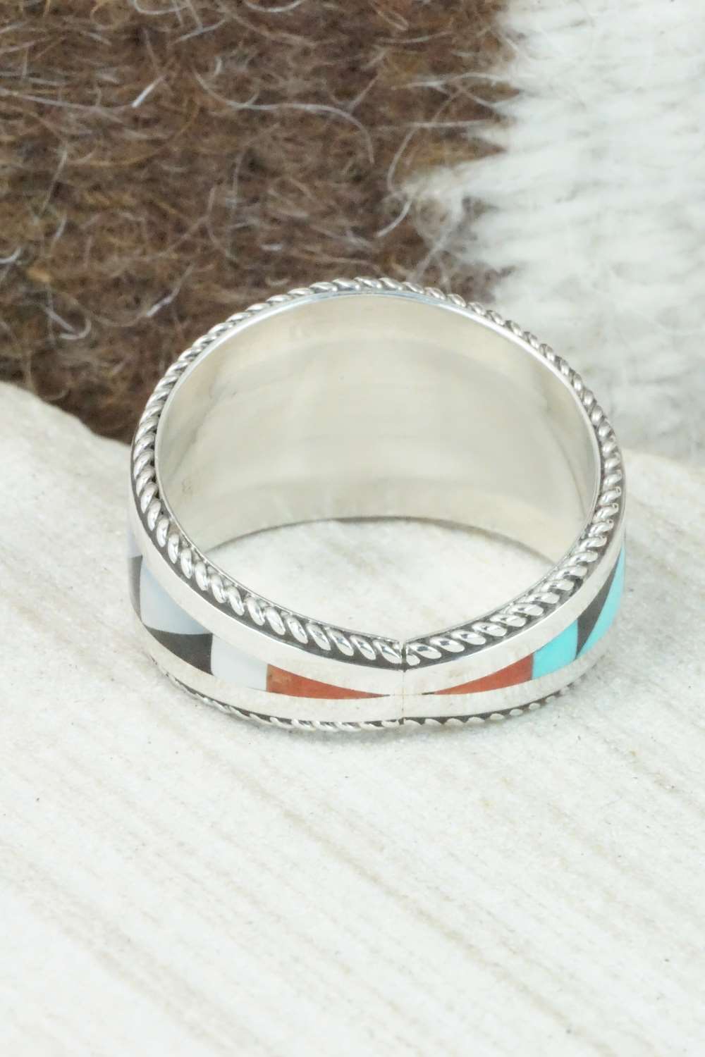 Multi Stone & Sterling Silver Ring - Bernard Cachini - Size 13.75