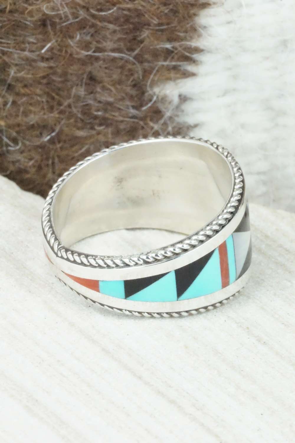 Multi Stone & Sterling Silver Ring - Bernard Cachini - Size 13.75