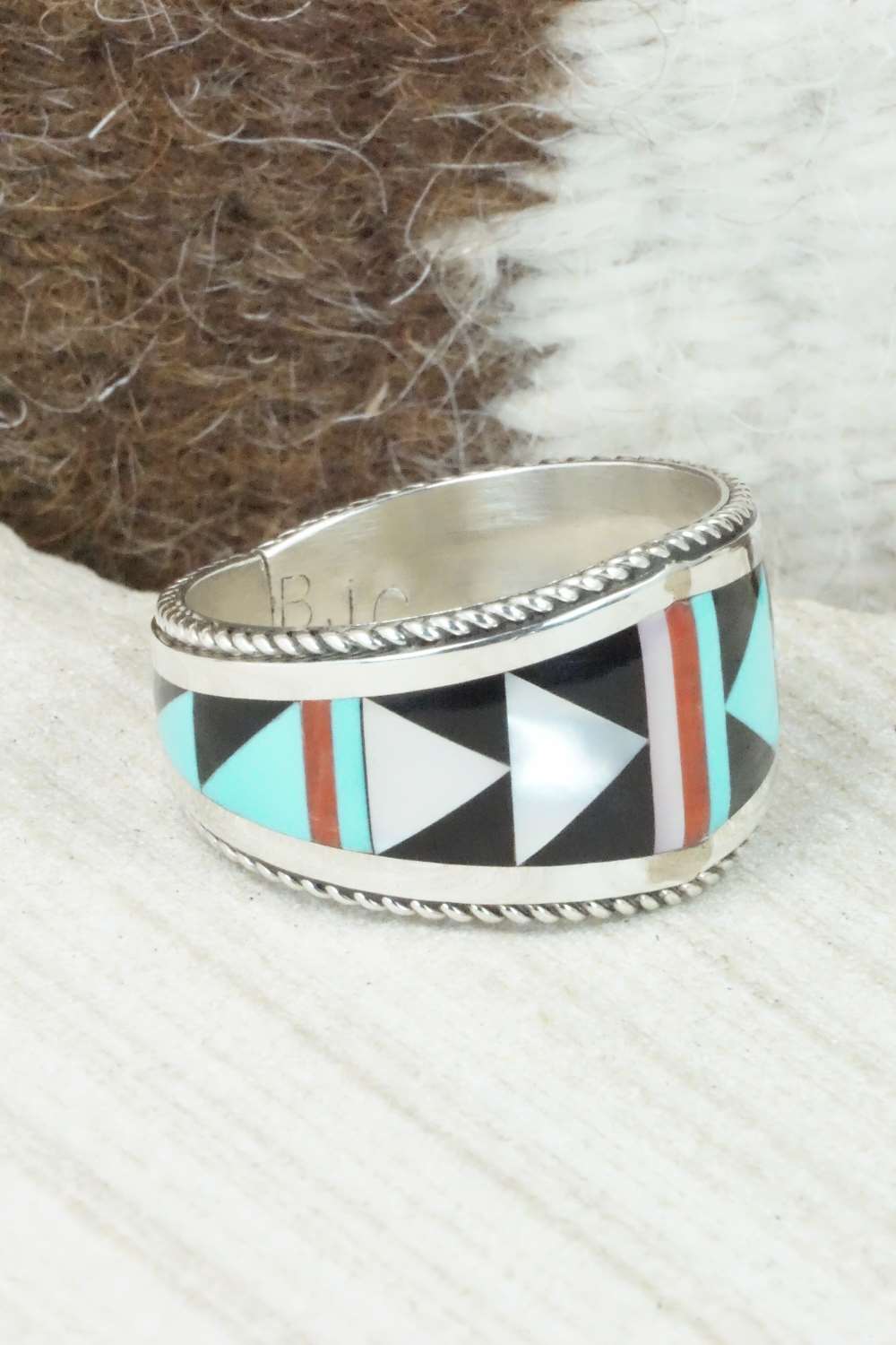 Multi Stone & Sterling Silver Ring - Bernard Cachini - Size 13.75