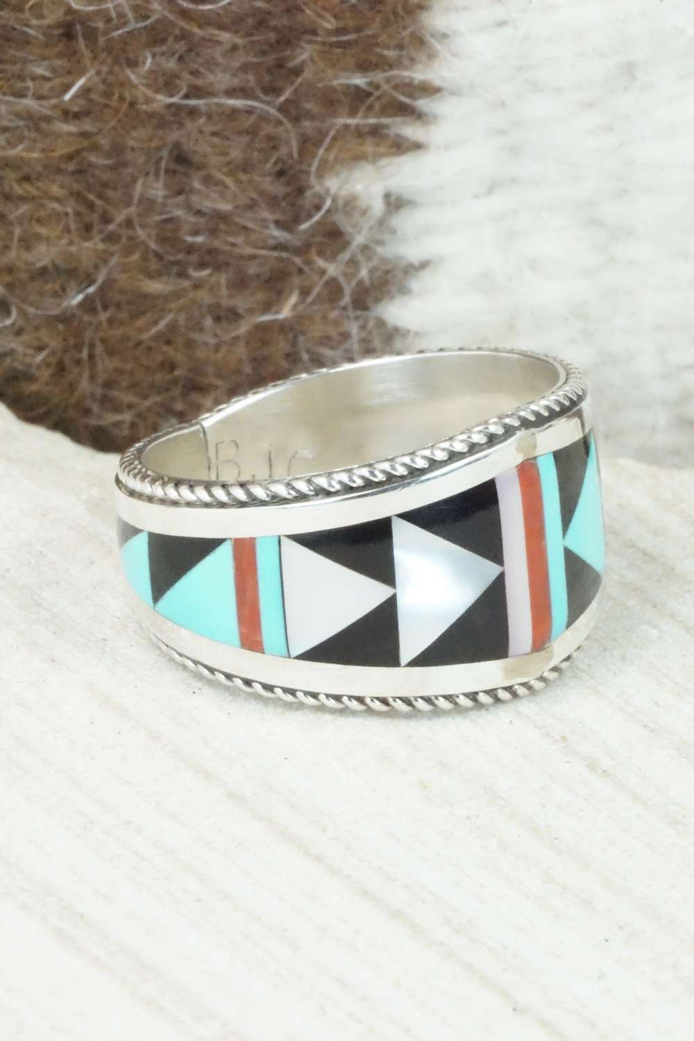 Multi Stone & Sterling Silver Ring - Bernard Cachini - Size 13.75