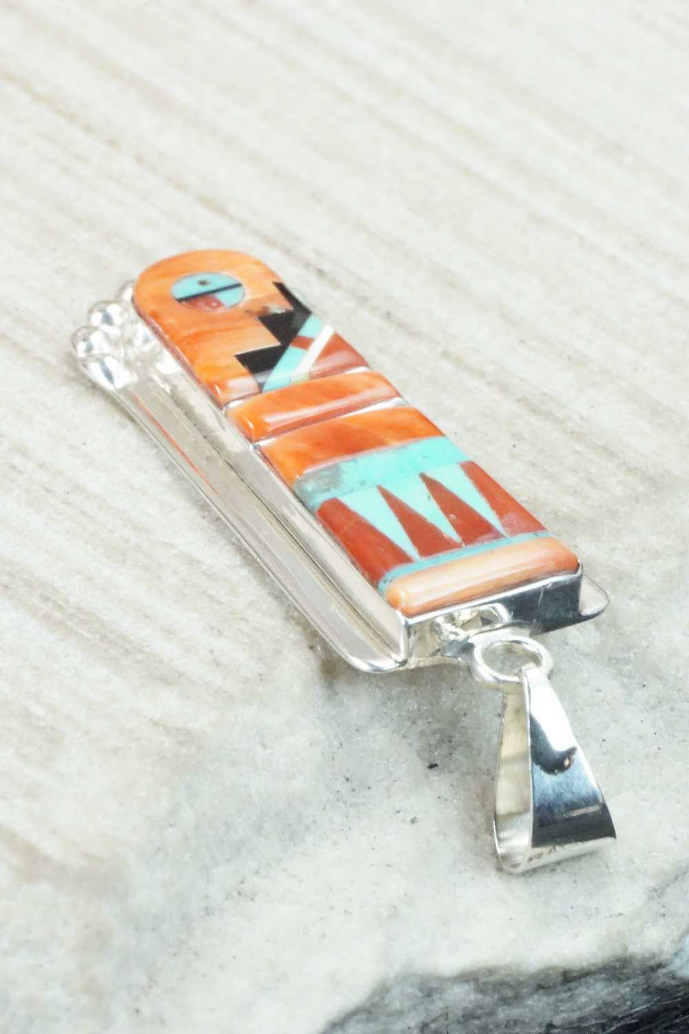Multi Stone & Sterling Silver Pendant - Patty Edaakie