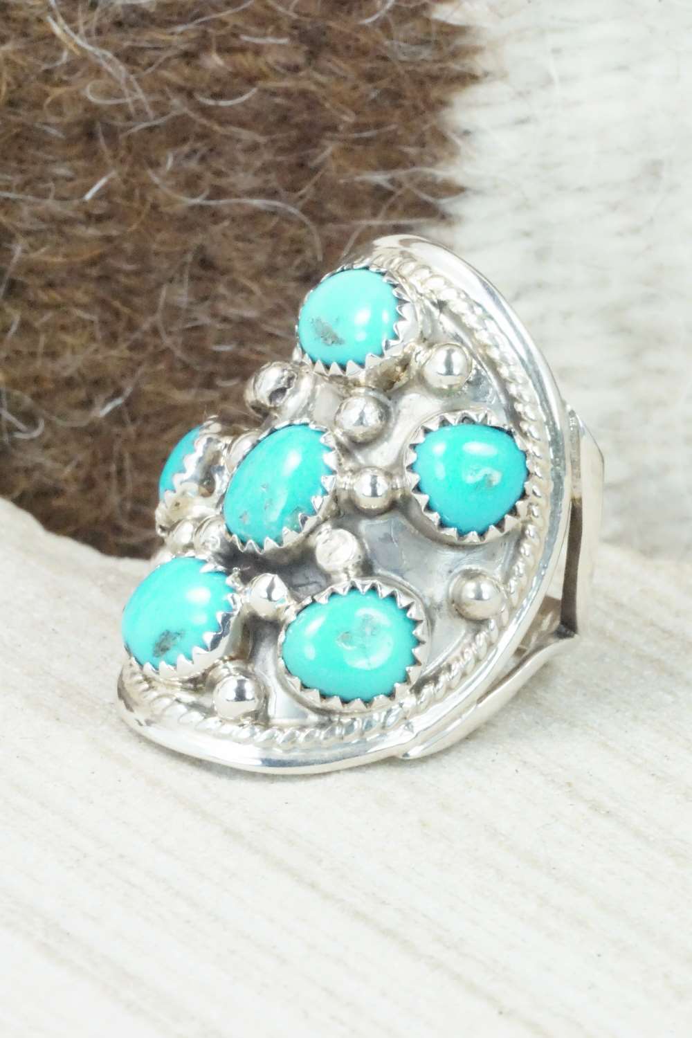 Turquoise & Sterling Silver Ring - Size 8.75