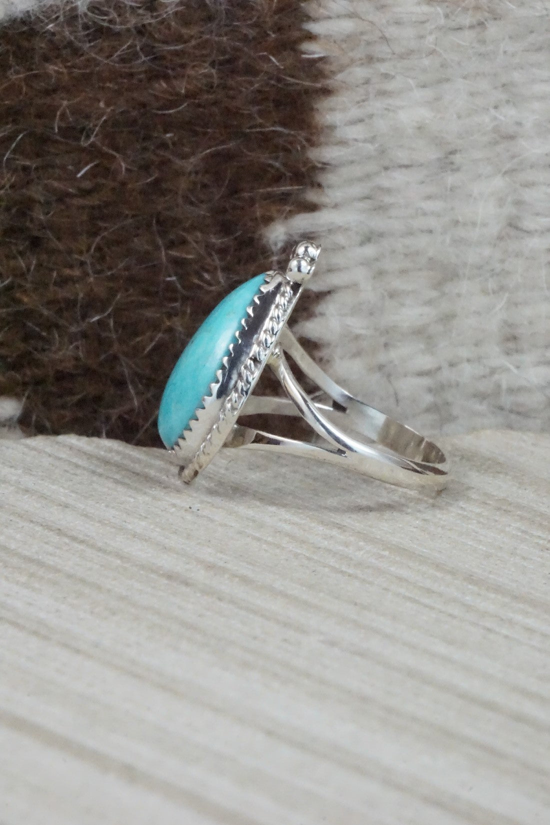 Turquoise & Sterling Silver Ring - Jamie Saunders - Size 7.75