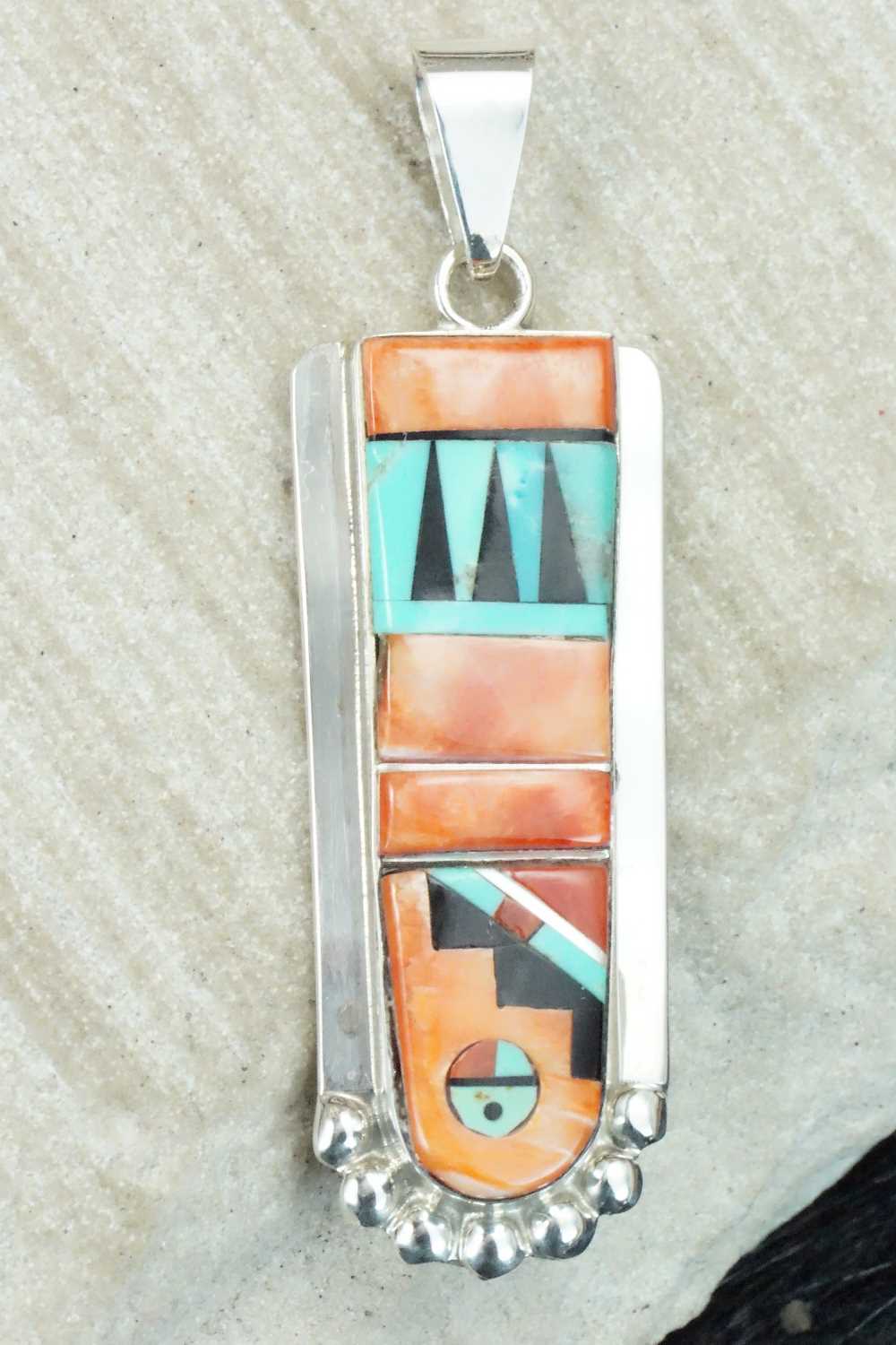Multi Stone & Sterling Silver Pendant - Patty Edaakie