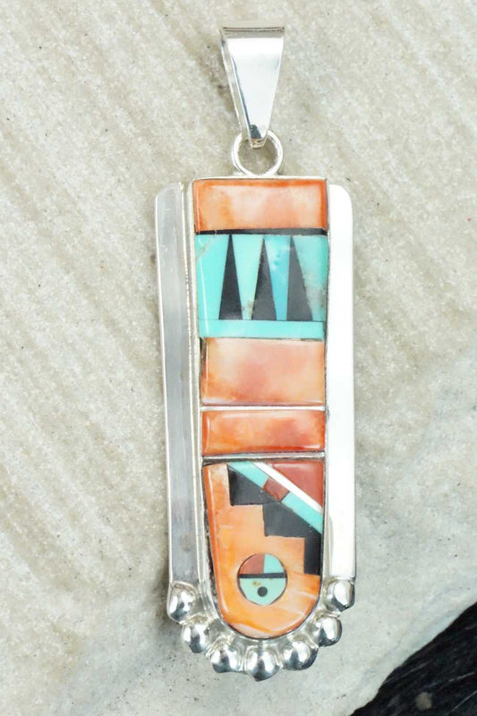 Multi Stone & Sterling Silver Pendant - Patty Edaakie