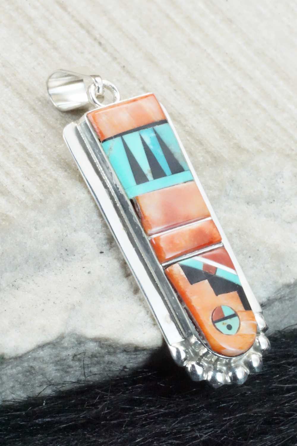 Multi Stone & Sterling Silver Pendant - Patty Edaakie