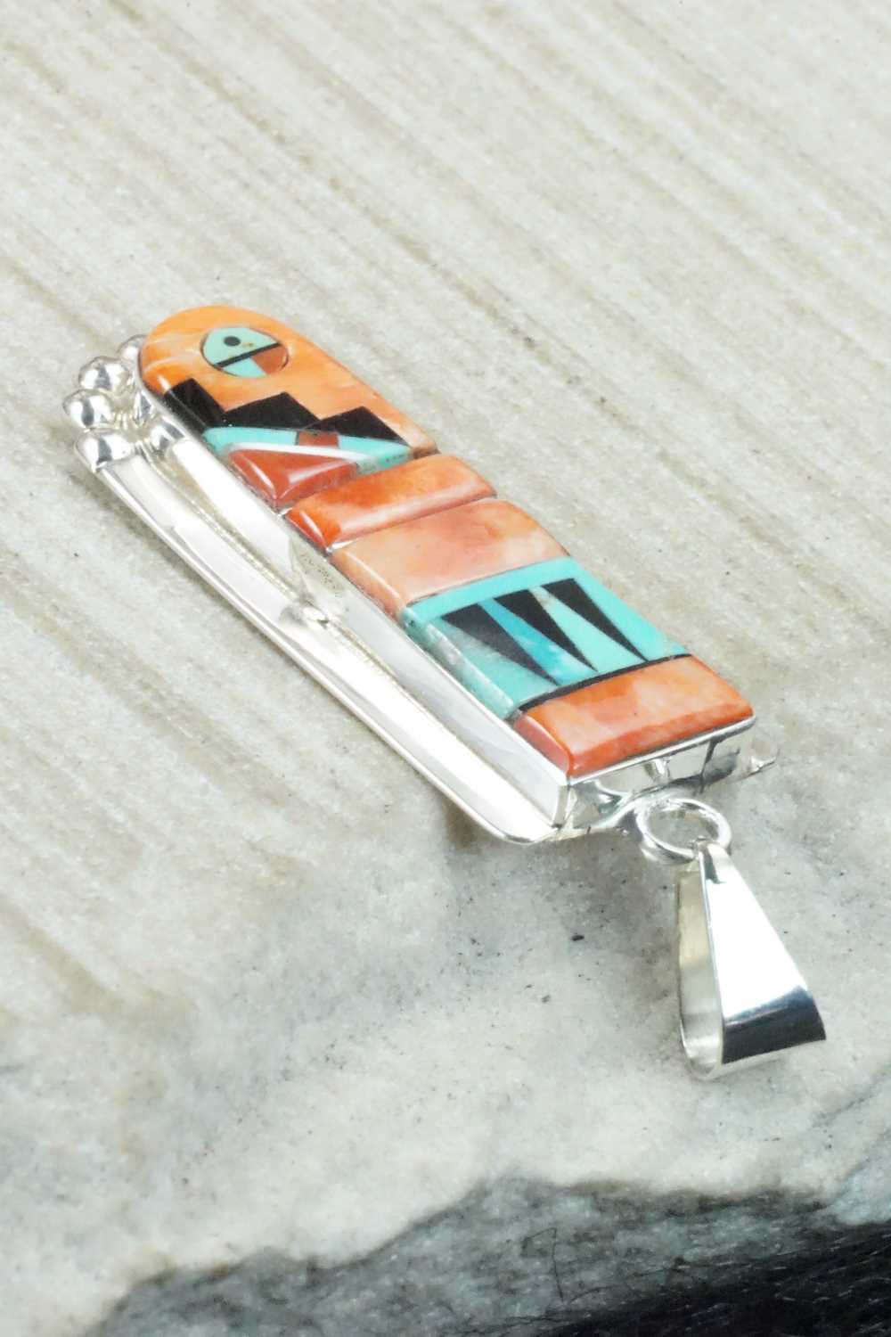 Multi Stone & Sterling Silver Pendant - Patty Edaakie