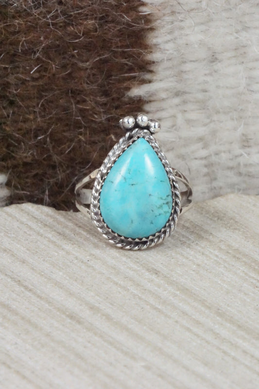 Turquoise & Sterling Silver Ring - Jamie Saunders - Size 8.25