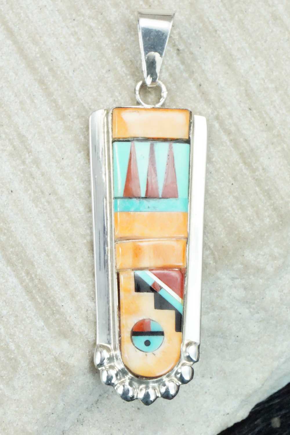 Multi Stone & Sterling Silver Pendant - Patty Edaakie
