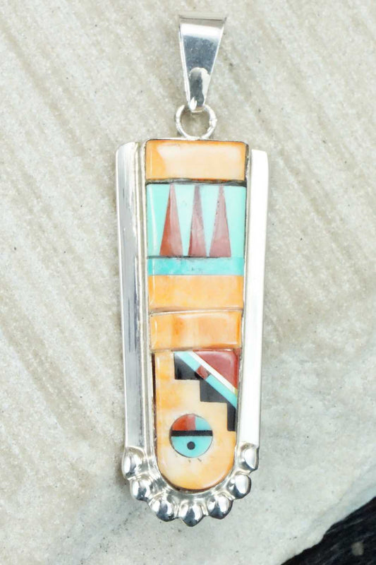 Multi Stone & Sterling Silver Pendant - Patty Edaakie