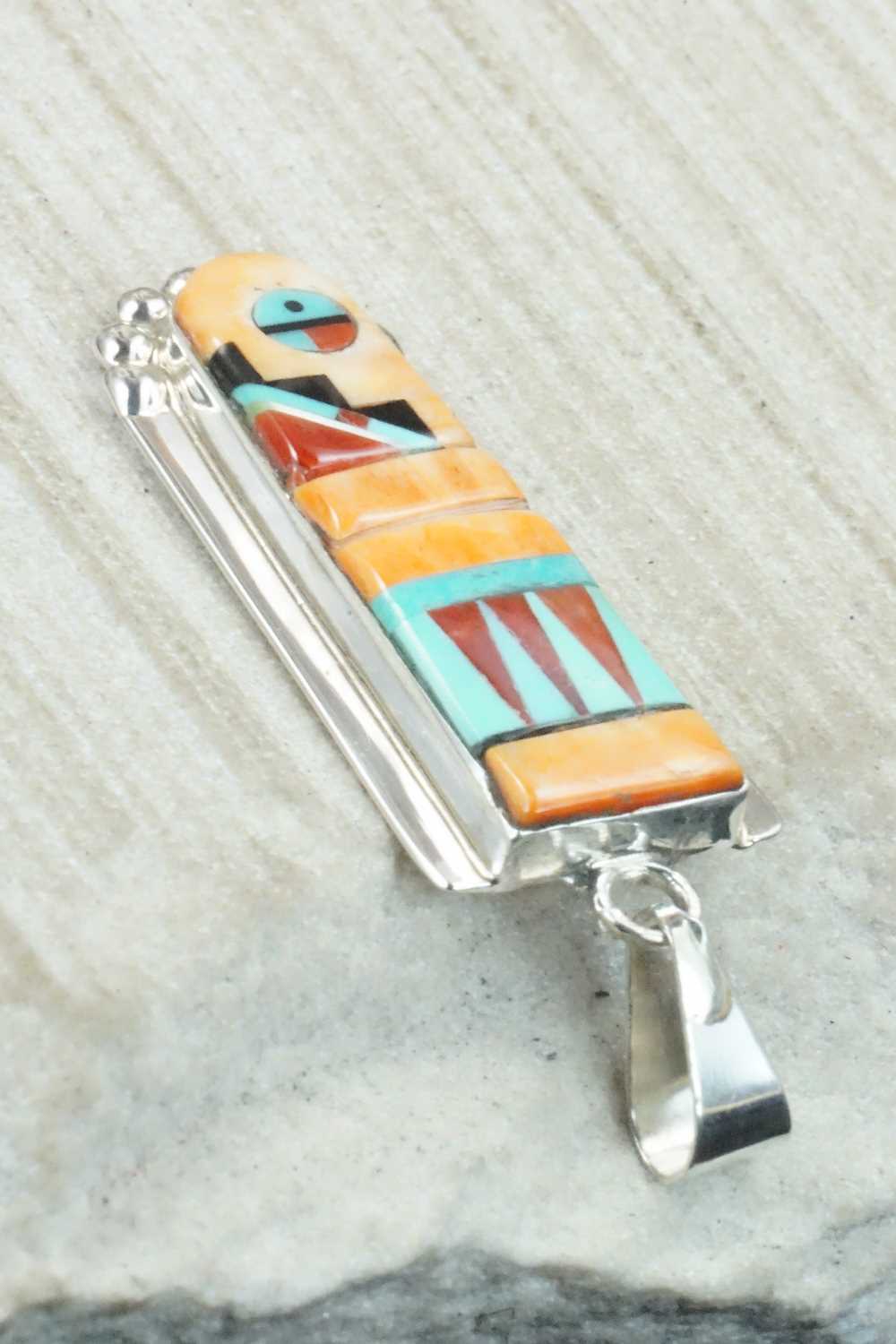 Multi Stone & Sterling Silver Pendant - Patty Edaakie