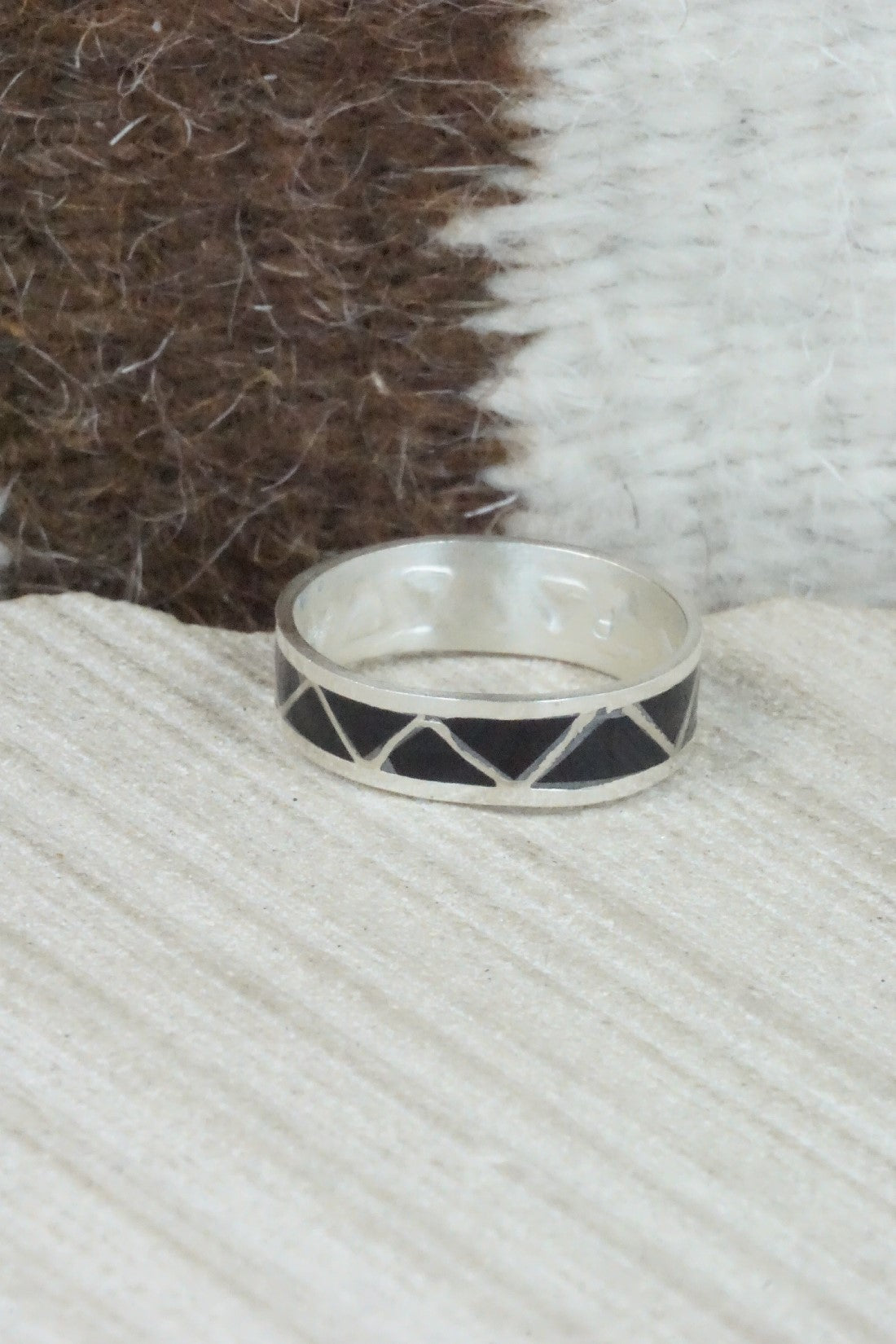 Onyx & Sterling Silver Ring - Roger Morgan - Size 10.5