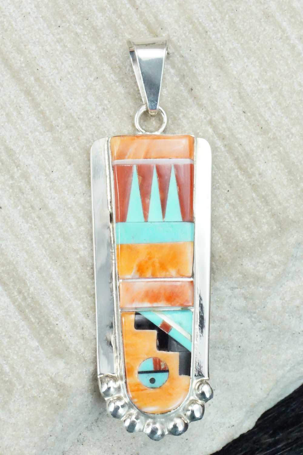 Multi Stone & Sterling Silver Pendant - Patty Edaakie