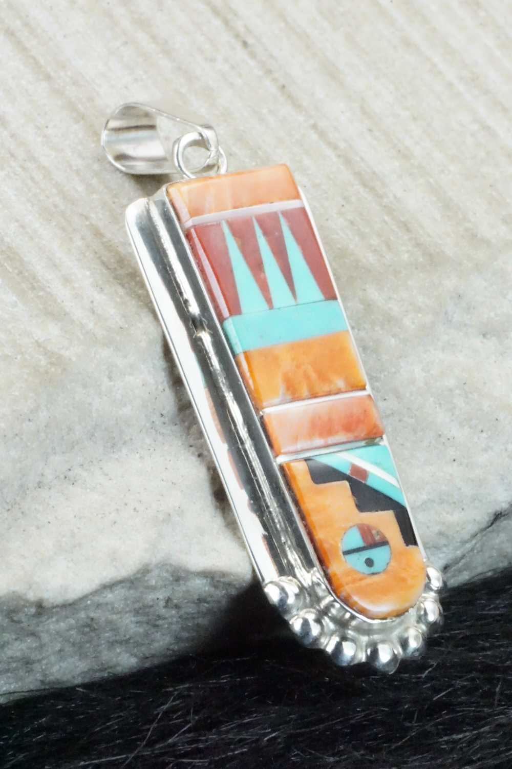 Multi Stone & Sterling Silver Pendant - Patty Edaakie
